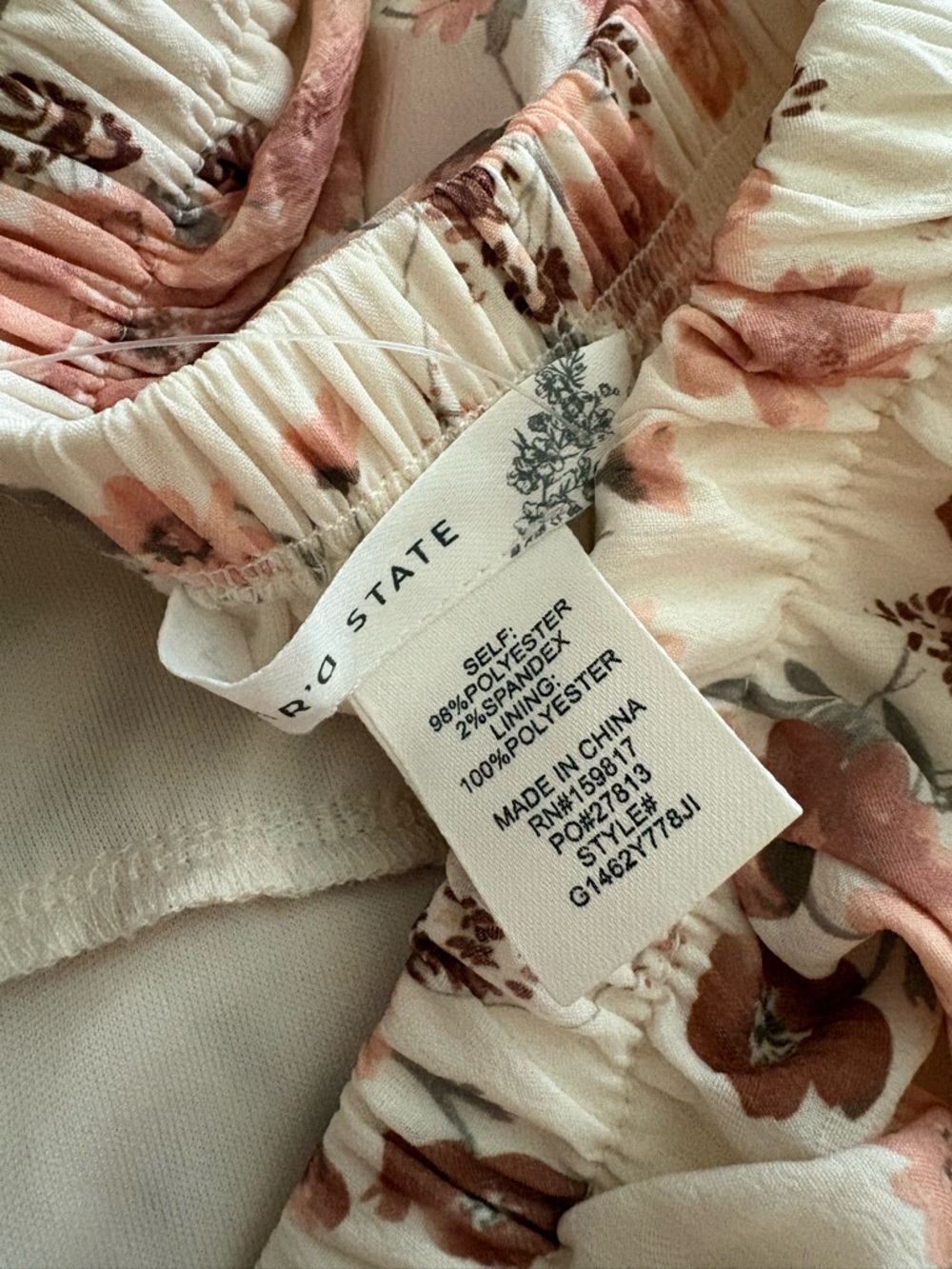 Tiered Floral Skirt in Blush Peach - Picture 3 of 5